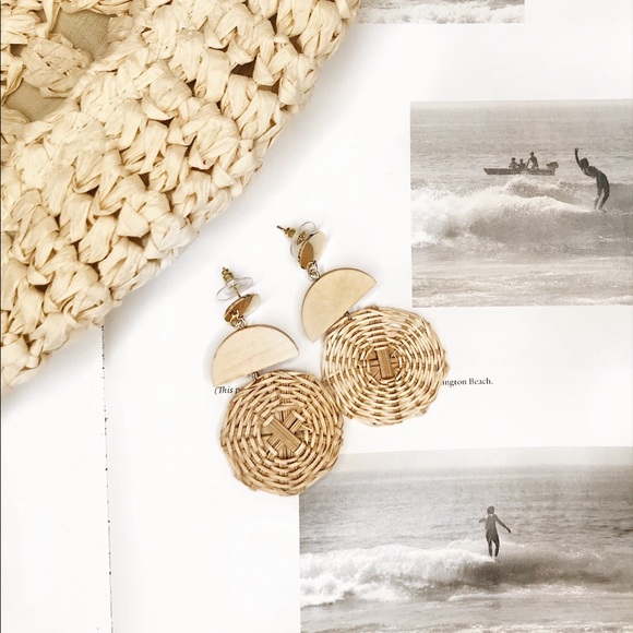 12th Tribe Jewelry - Holiday Straw Circle Earrings